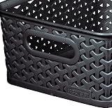 Curver My Style Rattan Effect 4 Litre Storage Baskets Anthracite Set of 4 view 5