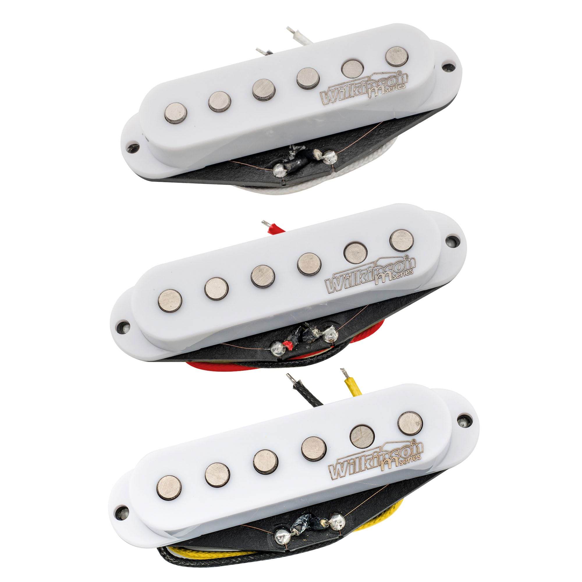 Wilkinson Vintage Tone Alnico V Single Coil Pickups Set for Strat Style Guitar, White