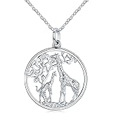 Giraffe Necklace 925 Sterling Silver Tree of Life Family Love Pendant Necklace Jewelry Birthday Gifts for Women Mother
