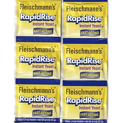 2 Strips Fleischmann&rsquo;s RAPID RISE INSTANT YEAST (6 Packs Of 1/4 Oz) For Bread