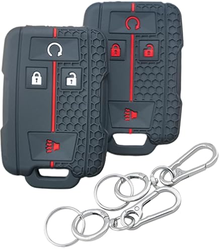 Qty(2) Black Silicone Key Fob Cover Case Jacket Protector For Chevrolet