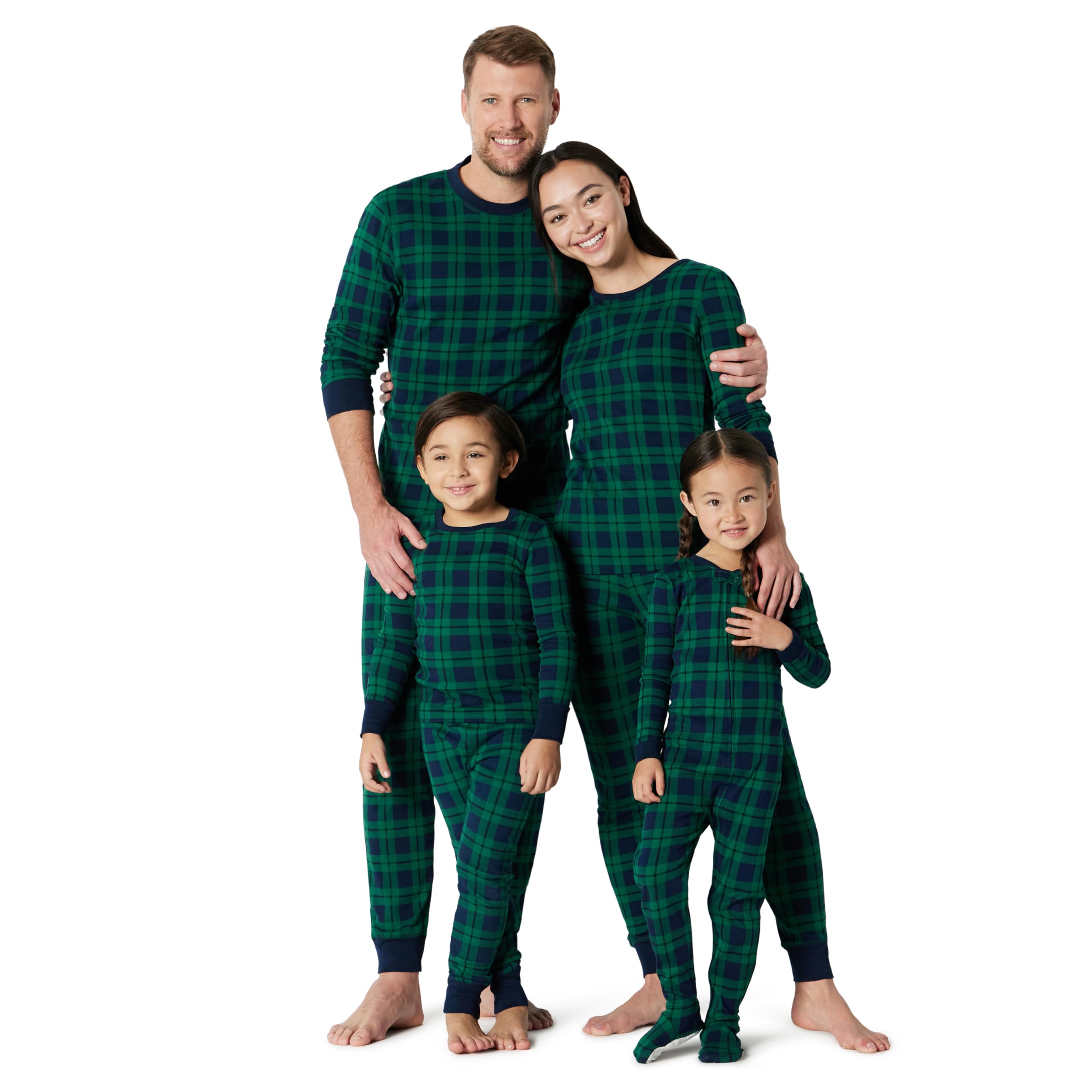 Photo 1 of **PARTIAL SET**
SHIRT ONLY
Amazon Essentials Men's Matching Holiday Family Pajama Sets, Dark Emerald Green Navy Plaid, Small