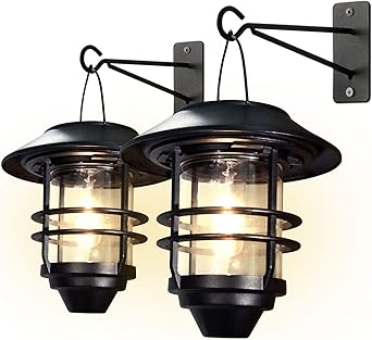 Amazon Co Jp ソーラーライト 屋外 ランタン ガーデニング エコ 防災 自動点灯 玄関先 車道 歩道 庭 ガーデン ベランダ エジソン電球 暖色 装飾照明 防水 吊り下げ アンティーク おしゃれ かわいい ２個セット Diy 工具 ガーデン