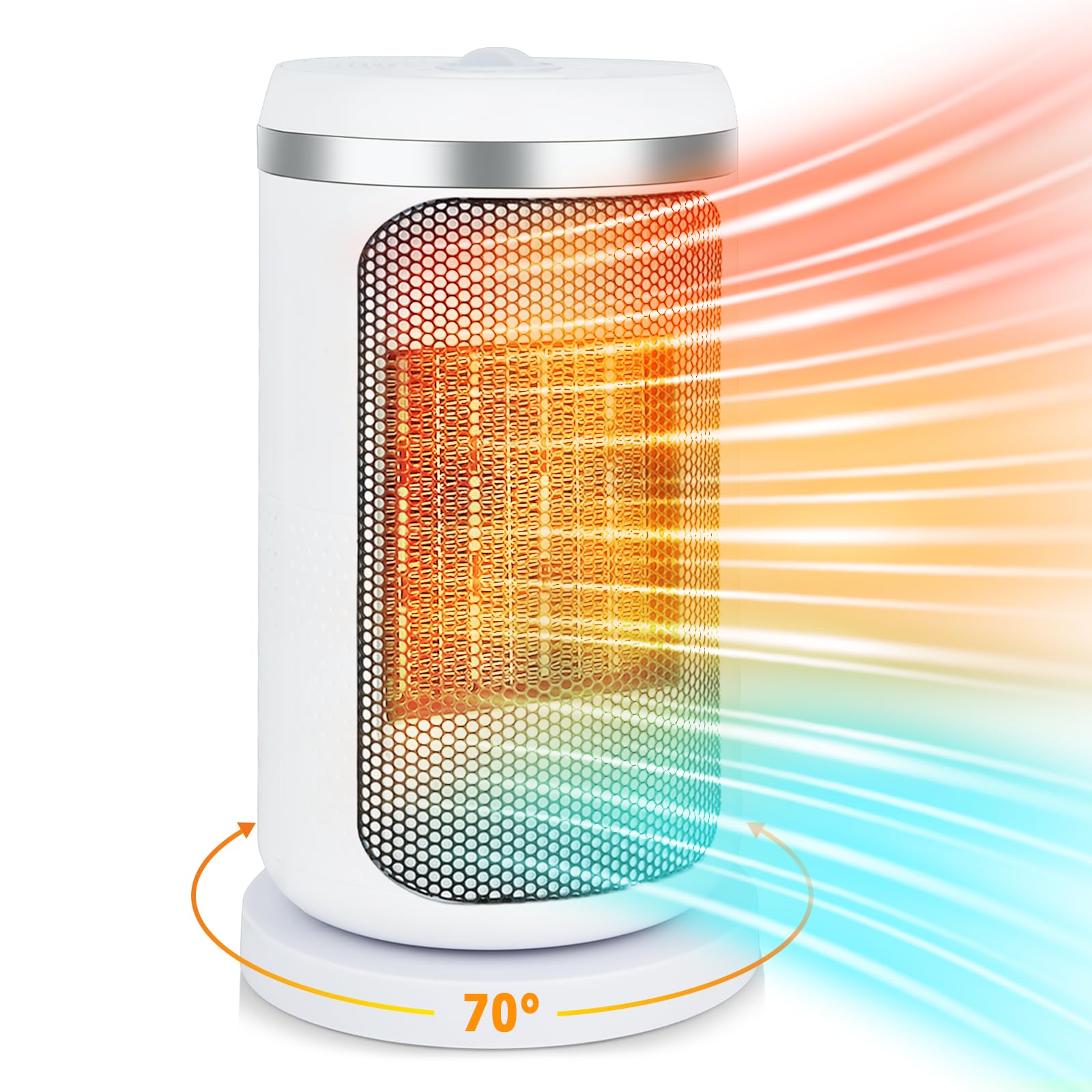 1500W Electric Heater, Fan Heater 3-Mode 70° Oscillating PTC Ceramic Space Heater - Silent, Low Energy, Overheating & Tip-Over Protection for Home, Office, Bedroom