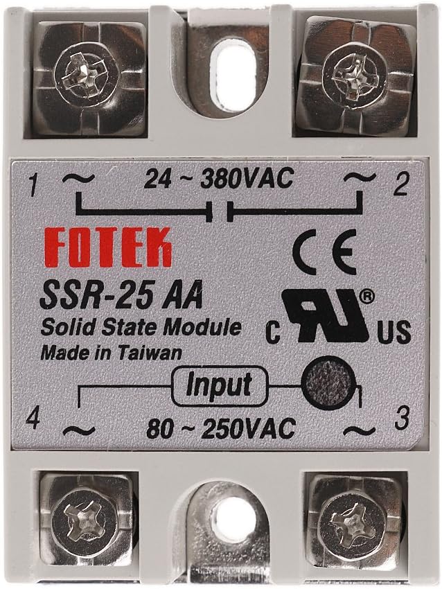 Fewxdsad Solid State Relay Module SSR-25 AA 25A 250V 80-250V AC Input 24-380V AC Output