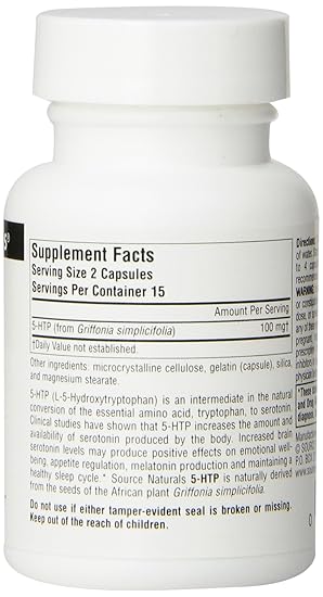 Amazon.com: Source Naturals Serene Science 5-HTP 50mg, Balanced Mood, 30 Capsules: Health & Personal Care