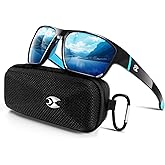 suoso Sports Polarized Sunglasses for Men: TR90 UV400 Protection Sun Glasses Womens Wrap Around Goggles for Drving Fishing