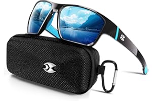 suoso Sports Polarized Sunglasses for Men: TR90 UV400 Protection Sun Glasses Womens Wrap Around Goggles for Drving Fishing