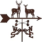 EZ Vane Steel Standing Deer Weathervane with Wind Cups &mdash; Roof Mount | Handcrafted in USA, Antique Copper Finish, Metal Mount with Durable Triple Powder Coating, Easy Installation, Built to Last