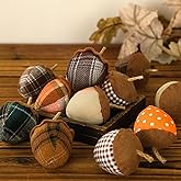 SmoothNovelty 12 Pcs Christmas Felt Acorn Ornaments Decor 3D Fabric Natural Acorn Hanging Ornament for DIY Craft Festival Christmas Tree Home Kitchen Table Decor, 3.15 Inch