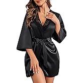 Avidlove Women's Kimono Robe Short Satin Pure Short Silky Robes