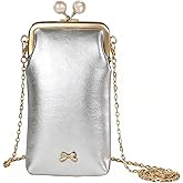 LAGO DE SAC Small Leather Chain Crossbody Cell Phone Purse for Women Designer Mini Wallet Kiss Lock Cute Shoulder Pouch