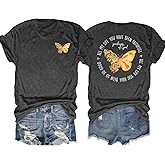 Christian Shirt for Women :Butterfly Graphic Shirts Bible Verse Tshirt Good Ness of God Tee Tops