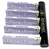 Blazy Susan Purple Rolling Paper 11/4 Slow Burning Ultra Thin 5 Packs and DeLaCruzV Tube.
