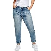 ellos Comfortable Women's Plus Size Boyfriend Jeans Stretch Denim Mid-Rise