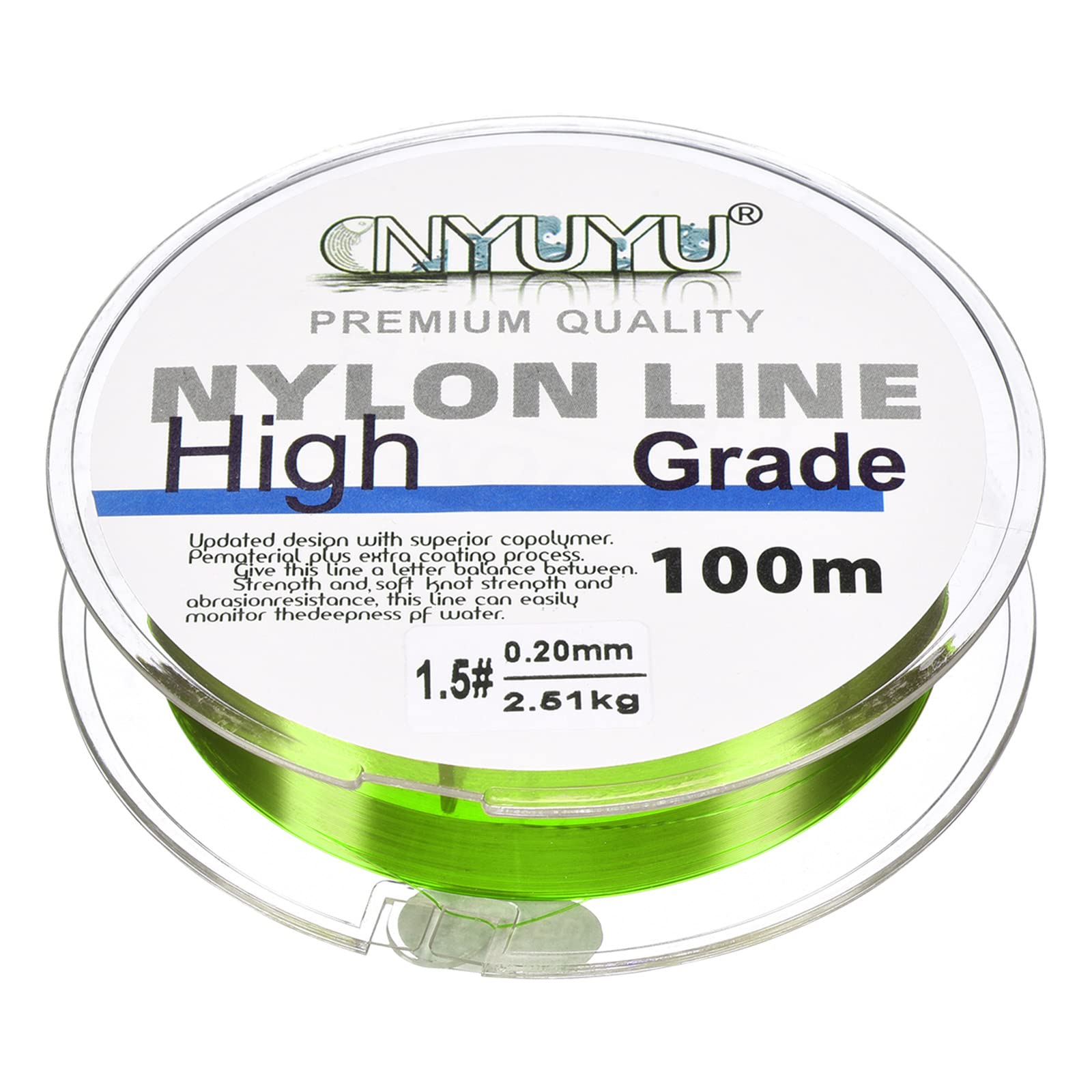 PATIKIL 109Yard/328FT Nylon Fishing Line, 6Lb Monofilament String Wire Fluorocarbon Coated for DIY Craft Hanging Decoration, Light Green