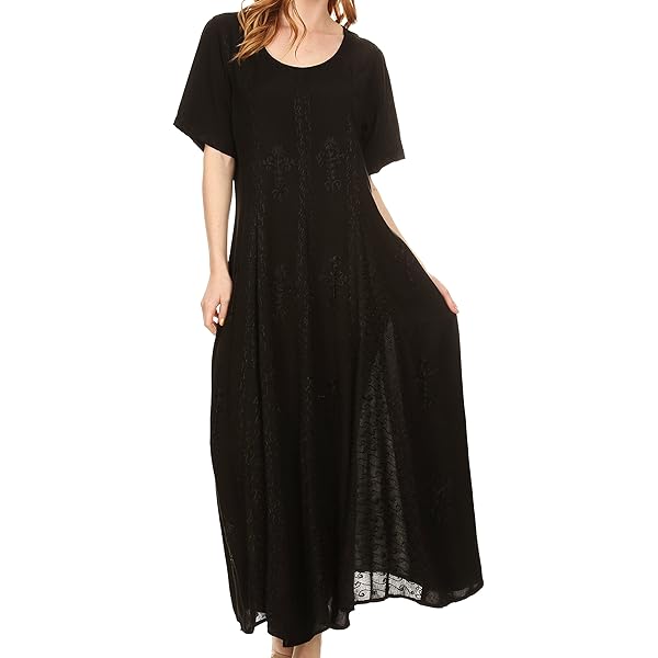 Sakkas 1322 Marigold Embroidered Fairy Dress - Black - S/M at Amazon  Women's Clothing store
