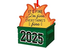 PETCEE Dumpster Fire Funny Christmas Ornaments 2025 - Hilarious Funny Acrylic Christmas Decor Unique Inappropriate Gifts for Adults Family Friends Coworkers Novelty 2025 Christmas Ornaments