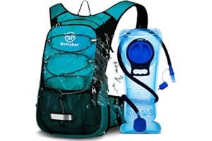 Mothybot Hydration Pack, Insulated Hydration Backpack with 2L BPA Free Water Bladder and Storage, Hiking Backpack for Men, Women, Kids for Running, Cycling, Camping - Keep Liquid Cool up to 5 Hours
