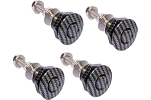 Nihfien 4Pcs 1.25in Universal Aluminum Vehicle Hood Pins,Quick Release Lock Latch Bumper for Car, Bumper Quick Release Latch License Plate Clip Hood Pins Lock for Bumper Hood or DIY - Carbon
