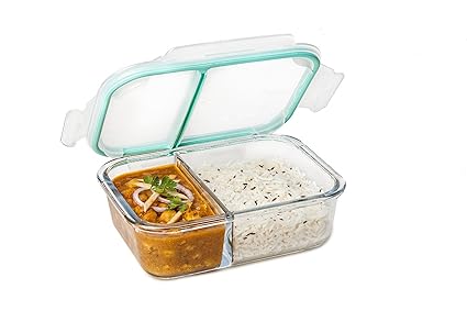 Signoraware Slim Small Glass Lunch Box, 600ml/33mm, Clear