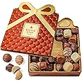 Chocolate Gift Basket, Candy Food Gifts Arrangement Platter, Gourmet Belgian Snack Gift Bow Tin Box, Present Idea, Corporate 