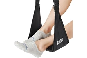 Airplane Footrest with No Feet Clashing, Portable Base Designed Travel Foot Hammock to Relax Your Feet, Memory Foam Plane Foo