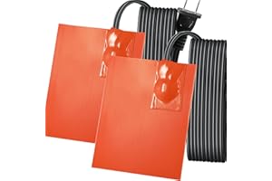 YOTNUS 2 PCS Engine Heater Oil Pan Heater Pad Replacement Block Heater, Silicone Heating Pad for Cold Weather with Heat Protector 150W Cord Length 5.6 Ft