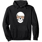 Skull with Cheetah Print Sunglasses, Leopard Skull, Skull Pullover Hoodie