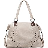 OWGSEE Studded Purse Trendy Faux Leather Studded Tote Handbag Top-Handle Hobo Bags Y2K Shoulder Bag Punk Purse for Women