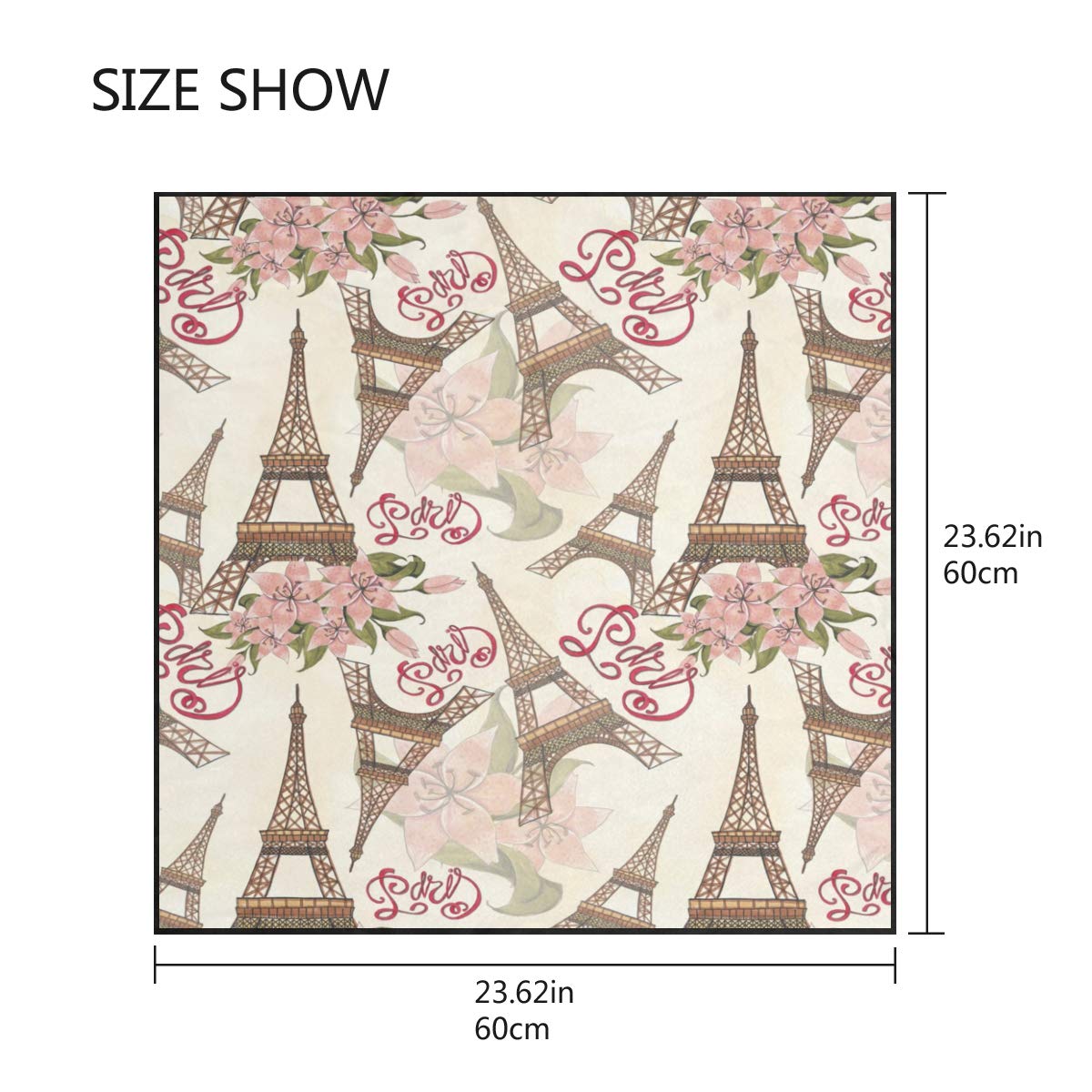XLING Fashion Square Scarf Floral Flower Paris Eiffel Tower Pattern Lightweight Sunscreen Silk Scarves Muffler Hair Wrap Headscarf Neckerchief for Women Men XLING Fashion Square Scarf Floral Flower Paris Eiffel Tower Pattern Lightweight Sunscreen Silk Scarves Muffler Hair Wrap Headscarf Neckerchief for Women Men