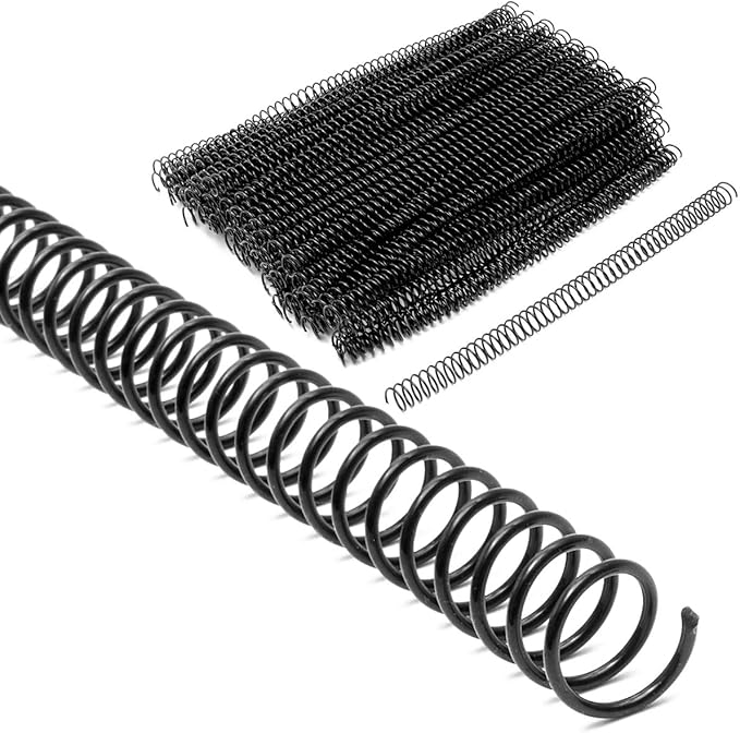 Black Spiral Binding Coils, Plastic Coil Spines for 90