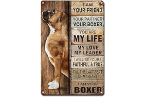 Lygond Metal Sign Tin Sign Vintage Wall Art I Am Your Friend Gift for Boxer Lovers Dog Lovers Vintage Wall Art Prints Restroo