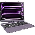 pekarejue Wireless Keyboard Case for 2025 iPad Air 13-inch (M3-M2) & iPad Pro 13 inch M4 2024, iPad Pro 12.9-inch (6th-3rd Gen): Rotatable Pencil Holder Multi-Touch Trackpad RGB Backlit Purple