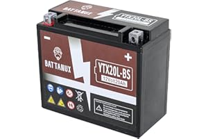 Battanux YTX20L-BS Gel Motorcycle Battery, 12V20Ah Non-Spillable Maintenance-Free Power for ATV, UTV, Snowmobile, Motorbike –