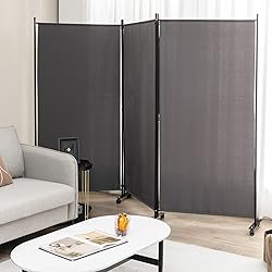 Giantex 3 Panel Room Divider with Wheels, 103''W x