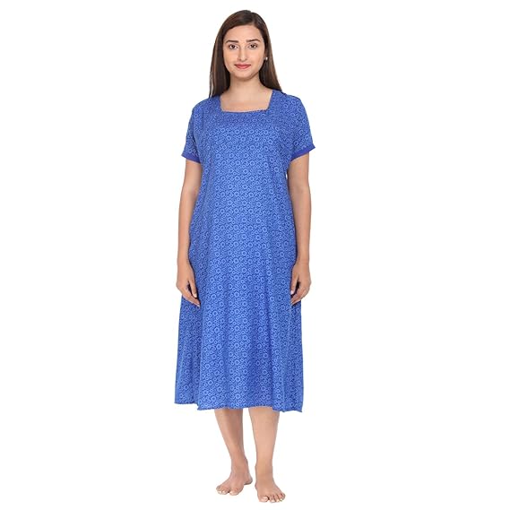 Women's Cotton A-Line Feeding Nightwear