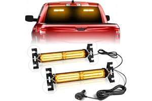 HLauto 1002L Emergency Strobe Traffic Advisor Light Bar: 40LED Dash Safety Warning Flashing Front/Rear Windshield Visor Light