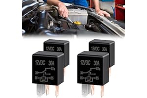Miytsya 4 Pack Car 5 Pin Relay Switch 12V 30A SPST, Waterproof Stable Relay, Multi-Purpose Relay Heavy Duty Standard Relay Kit, Universal for Car Motor Replacement Accessories (Black)