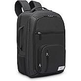 Solo New York TSA Laptop Backpack for Women & Men - Carry On Bookbag for Travel & Work, Lightweight Bag, Mesh Side Pockets, Padded Straps, Fits 17.3" Computer - Grand Travel, Black