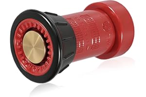 Happy Tree 1-1/2" NST/NH Fire Hose Nozzle Spray Polycarbonate Jet Fog Industrial Fireman 1.5" Nozzle 75 gpm Fire Equipment FH