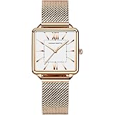 Asdppe Gold Watches for Women Vintage Square Face Dainty Waterproof Quartz Watch Ladies Party Jewelry Bracelet with Stainless Steel Band