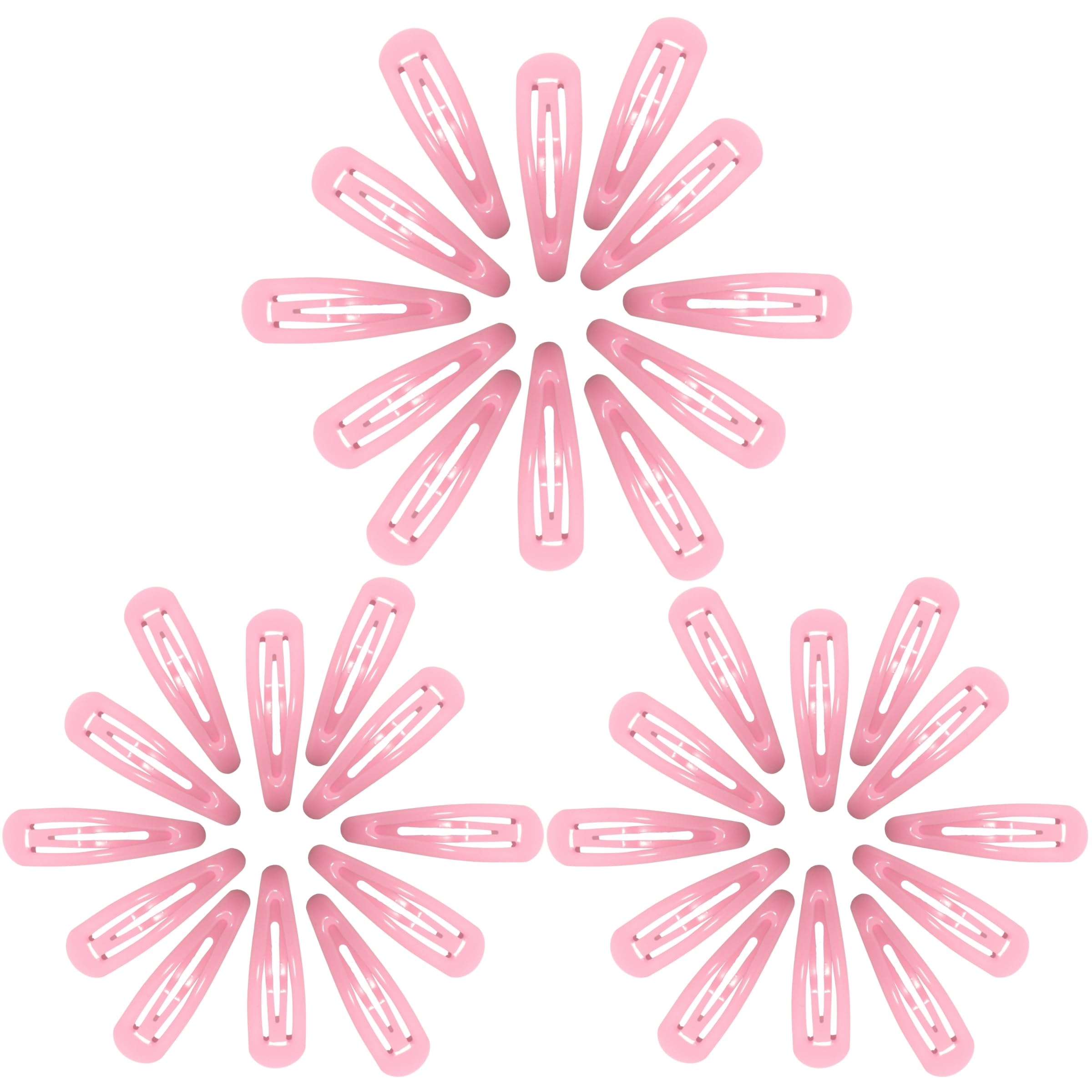 Topkids Accessories 36pc Snap Clips 5cm / 2" Hair Clip Hair Snap Clips Hair Pins Snap Hair Clips Hair Ties Snap Hair Clips Hair Accessories for Women & Hair Accessories for Girls (Baby Pink)