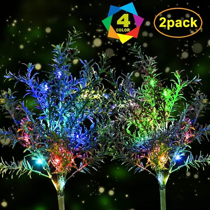 Idefair Solar Garden Lights Christmas Tree, Outdoor MultiColor