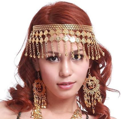 Bellylady Belly Dance Tribal Gold Coins Headband Gypsy Jewelry