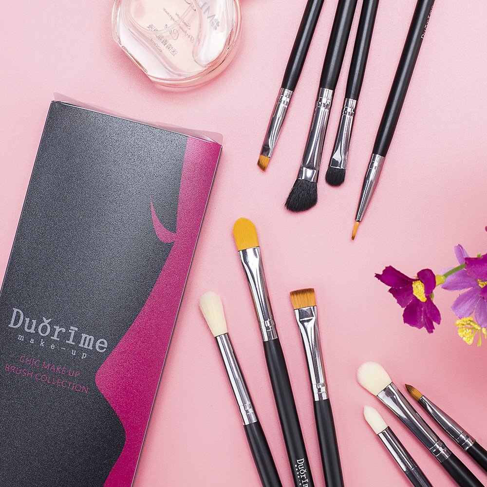 Duorime Silky 10Pcs Eyeshadow Makeup Brush Set Essential Eye Makeup Brushes Kit: Beauty