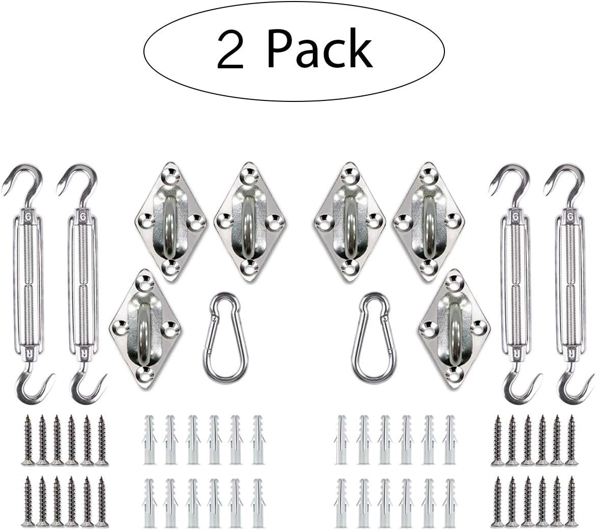 inSmile Shade Sail Hardware Kit for Triangle Sun Shade Sail Installation 304 Anti-Rust Stainless Steel 6 Inches 2 Bags Courtyard Driveway Patio Garden (6 Inch 2 Pack)