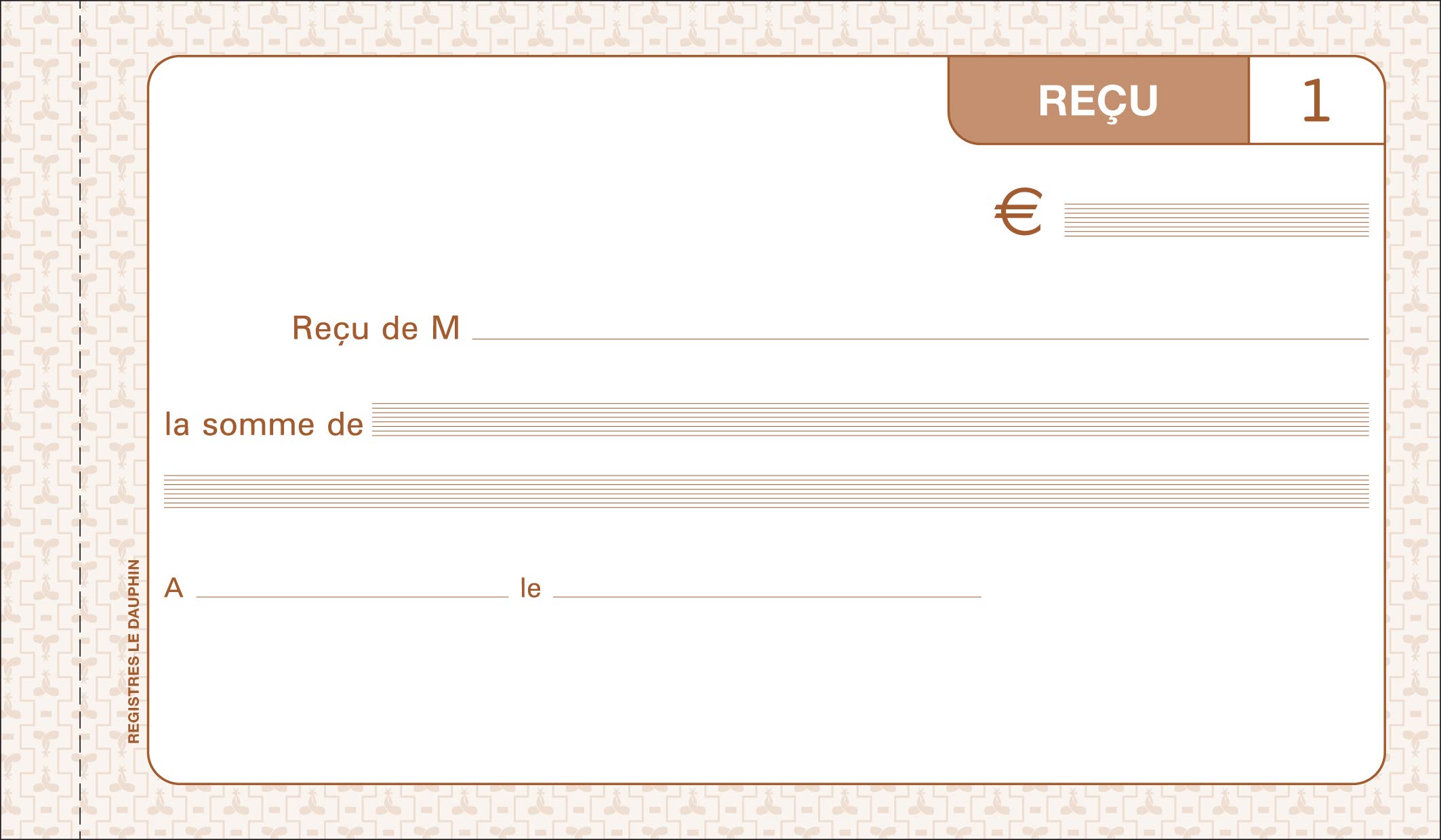 le dauphin - Ref. 1202D - Lot of 10 RECEIVED notebooks - carbonless paper - duplicate (1 original and 1 copy) - 50 sheets - size 10.5 x 18 cm - varnished cover
