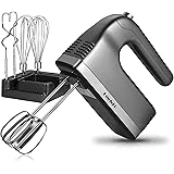 DmofwHi 9-Speed Hand Mixer Electric with Timer and Digital Screen, Kitchen Handheld Mixer with Storage Case and 6 Stainless S