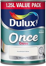 Dulux Once Gloss Paint For Wood And Metal Pure Brilliant White 1.25 L view 2